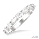 1 Ctw East-West Oval Cut Diamond Fashion Band in 14K White Gold